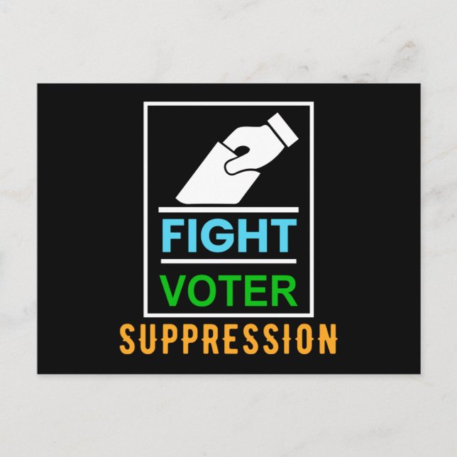 Fight Voter Suppression - Election Design Postcard (Front)