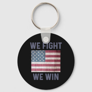 Fight We Win Harris 2024 Presidential Election Dem Keychain