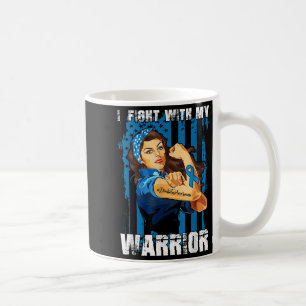 Fight With My Warrior We Wear Blue For Diabetes Aw Coffee Mug