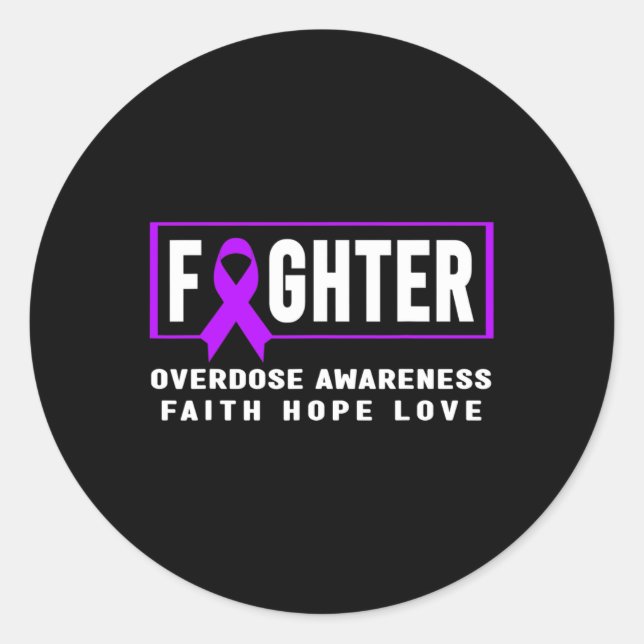 Fighter - Addiction Awareness  Classic Round Sticker (Front)