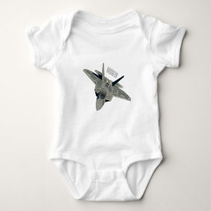 Fighter aircraft cartoon illustration baby bodysuit