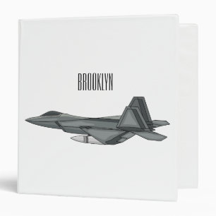 Fighter aircraft cartoon illustration binder