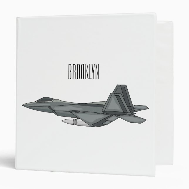 Fighter aircraft cartoon illustration binder (Front/Inside)
