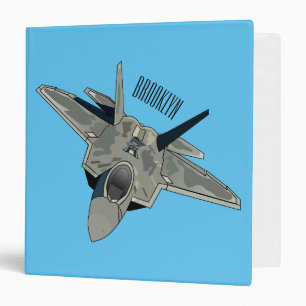 Fighter aircraft cartoon illustration binder