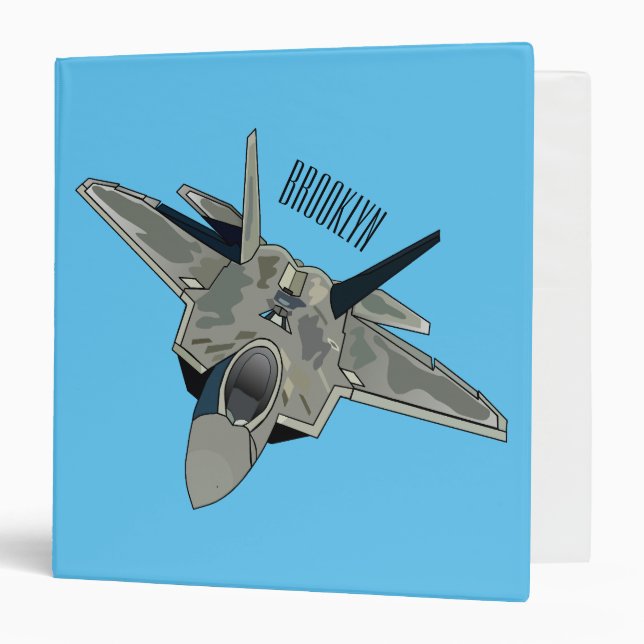 Fighter aircraft cartoon illustration binder (Front/Inside)