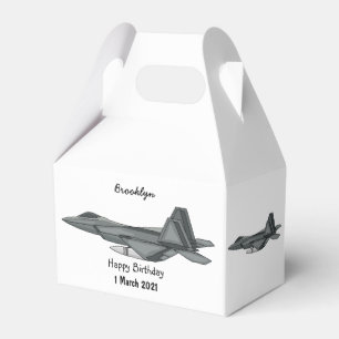 Fighter aircraft cartoon illustration favor box