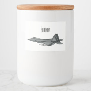 Fighter aircraft cartoon illustration food label