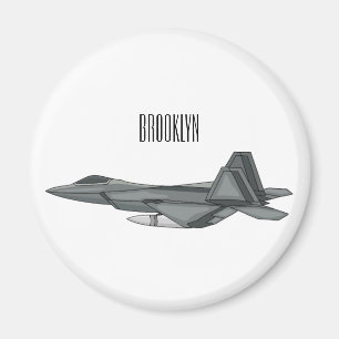 Fighter aircraft cartoon illustration magnet