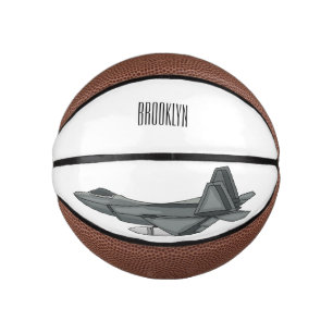 Fighter aircraft cartoon illustration mini basketball