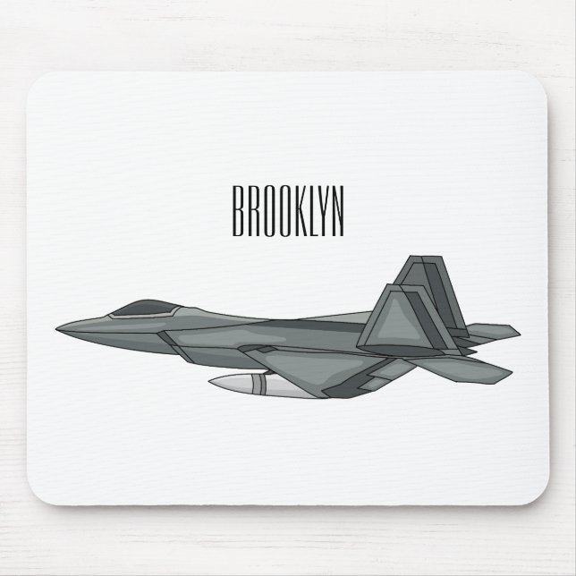 Fighter aircraft cartoon illustration mouse pad (Front)