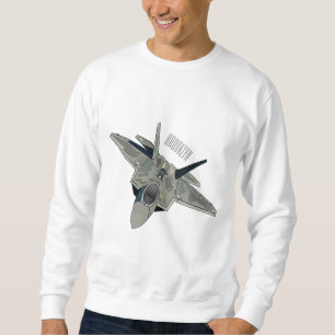 Fighter aircraft cartoon illustration sweatshirt