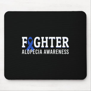 Fighter Alopecia Awareness Blue AA Ribbon Support Mouse Pad