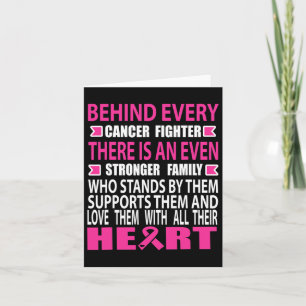 Fighter And Strong Family Breast Cancer Awareness Card