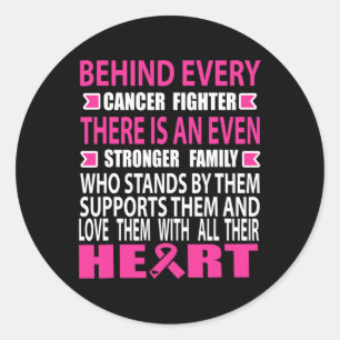 Fighter and strong family Breast cancer awareness  Classic Round Sticker