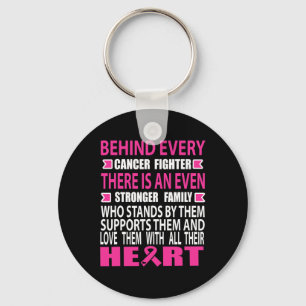 Fighter and strong family Breast cancer awareness  Keychain