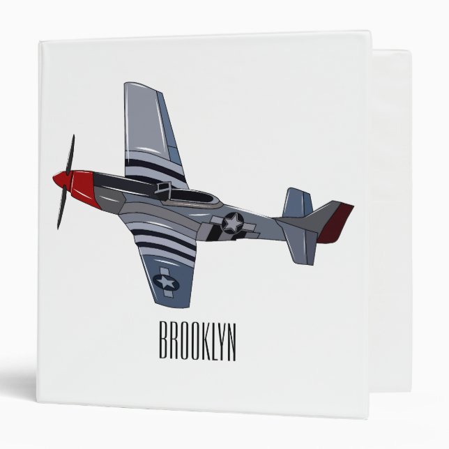 Fighter-bomber cartoon illustration binder (Front/Inside)