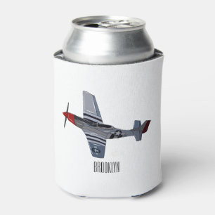 Fighter-bomber cartoon illustration can cooler