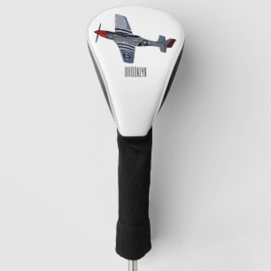 Fighter-bomber cartoon illustration golf head cover