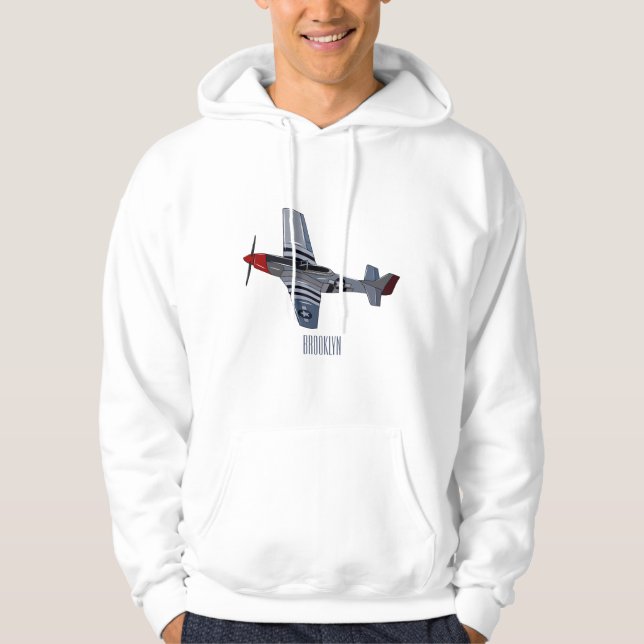 Fighter-bomber cartoon illustration hoodie (Front)