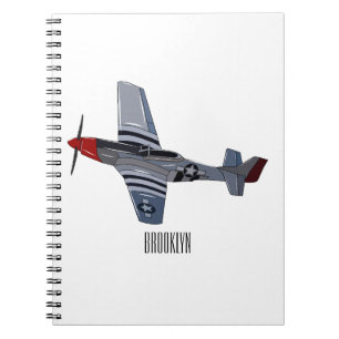 Fighter-bomber cartoon illustration notebook