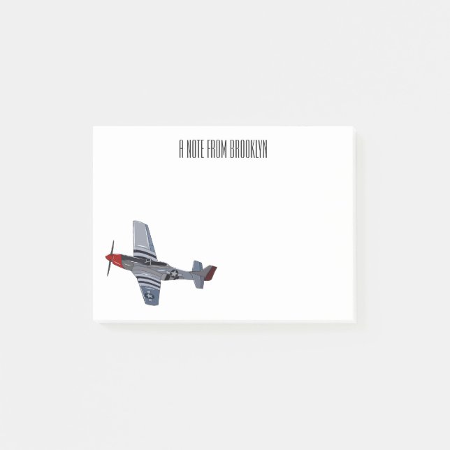 Fighter-bomber cartoon illustration post-it notes (Front)