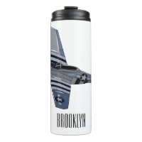 Fighter-bomber cartoon illustration