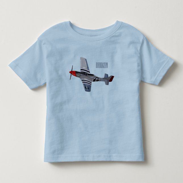 Fighter-bomber cartoon illustration toddler t-shirt (Front)