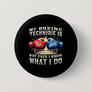 Fighter Boxing Gloves - Funny Gym Quote - Retro Bo 2 Inch Round Button