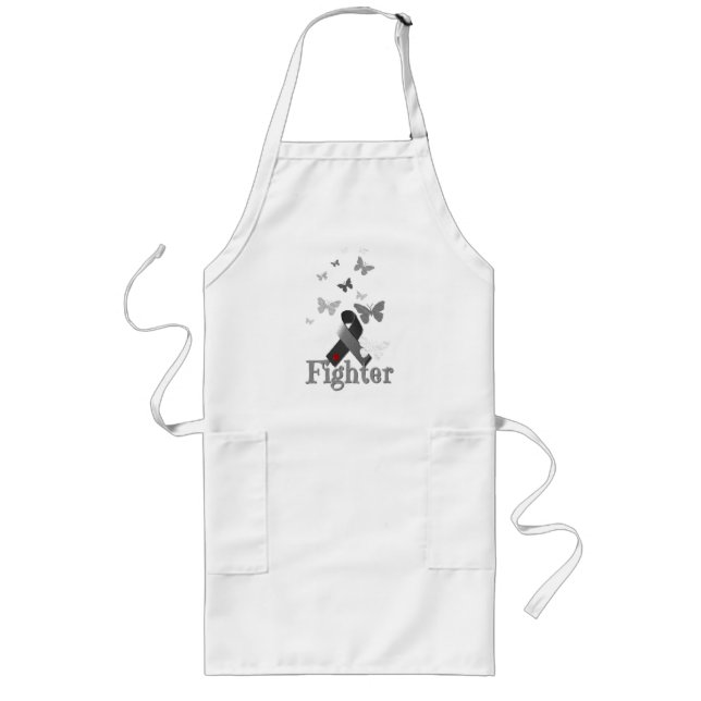 Fighter Diabetes Awareness Ribbon Long Apron (Front)