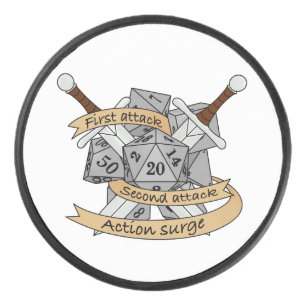 Fighter Dice Design Hockey Puck
