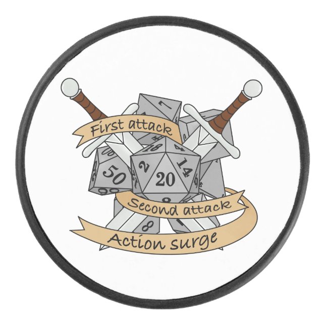 Fighter Dice Design Hockey Puck (Front)