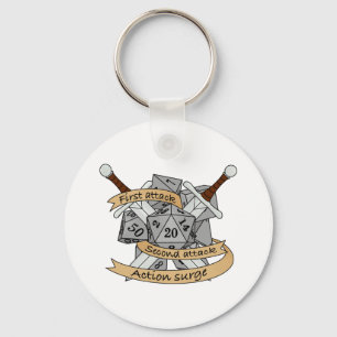 Fighter Dice Design Keychain