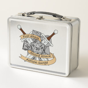 Fighter Dice Design Metal Lunch Box