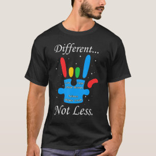 Fighter Different Not Less Autistic Puzzle Autism T-Shirt