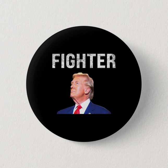 Fighter Donald Trump 2024  2 Inch Round Button (Front)