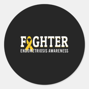 Fighter Endometriosis Awareness Month Ribbon Endo  Classic Round Sticker