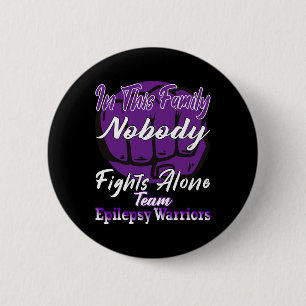 Fighter Epilepsy Warrior Purple Ribbon Epilepsy Su 2 Inch Round Button