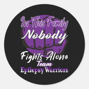 Fighter Epilepsy Warrior Purple Ribbon Epilepsy Su Classic Round Sticker