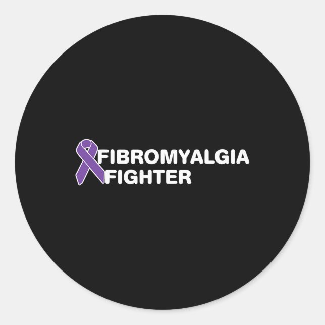 Fighter For A Fibromyalgia Awareness  Classic Round Sticker (Front)