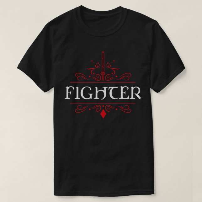 Fighter Game Night Uniform Tabletop RPG Character  T-Shirt (Design Front)