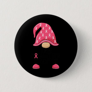 Fighter Gnome - Breast Cancer Awareness Gnome Cost 2 Inch Round Button