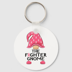 Fighter Gnome - Breast Cancer Awareness Gnome Cost Keychain
