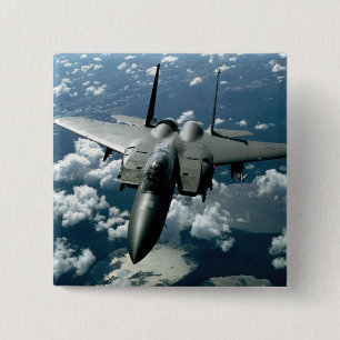 Fighter Jet 2 Inch Square Button