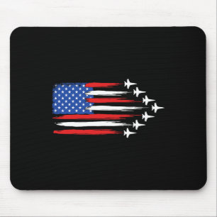 Fighter Jet Airplane American Flag Fighter Jets 4t Mouse Pad