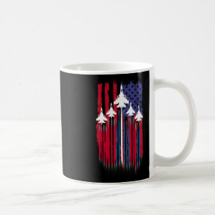 Fighter Jet Airplane American Flag Patriotic 4th O Coffee Mug