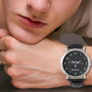 Fighter Jet Airplane Photo Cool Custom Pilot Name  Watch