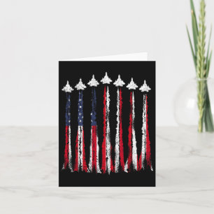 Fighter Jet Airplane Usa Flag 4th Of July Patrioti Card