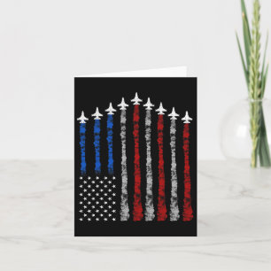 Fighter Jet Airplane Usa Flag 4th Of July Patrioti Card
