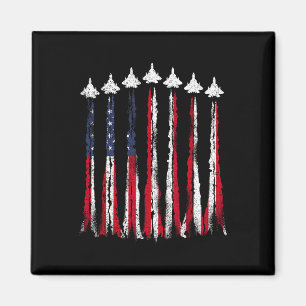 Fighter Jet Airplane Usa Flag 4th Of July Patrioti Magnet