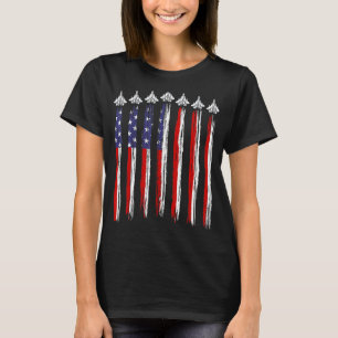 Fighter Jet Airplane USA Flag 4th Of July Patrioti T-Shirt